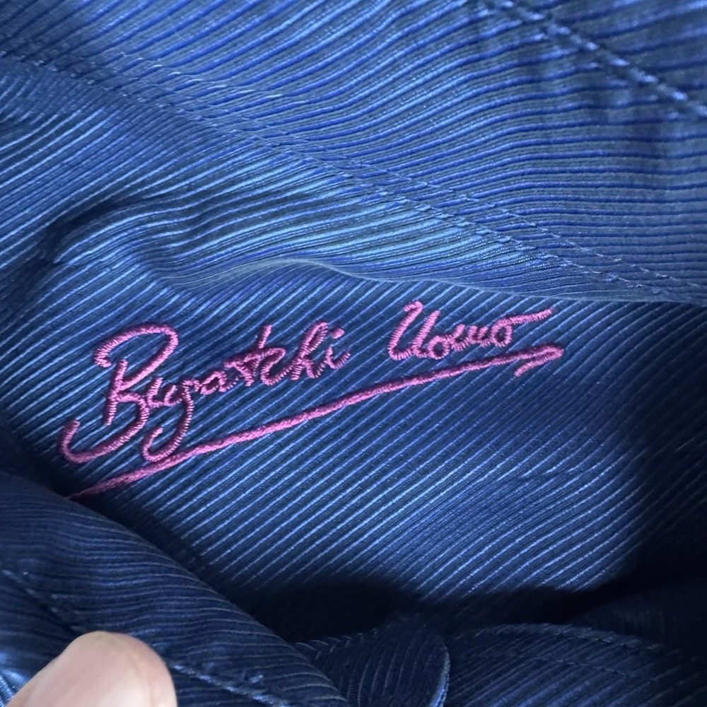 Bugatchi‎ Mens Stripe Button Down Shirt Size Large Dark Blue Purple Buttons - Picture 5 of 12